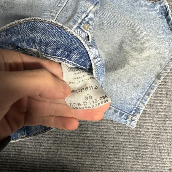 Wrangler Mens‎ Denim Shorts Light Wash Workwear Carpenter Style Size 36 - Picture 2 of 4